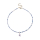 Glastropfen-Anhänger-Halskette mit Saatperlenketten für Frauen NJEW-JN04260-5