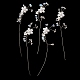 ガラスシードビーズ  オパライト金色の真鍮線に包まれた枝  abs模造真珠の花飾り  DIYワイヤーツリー彫刻用  ビーズの盆栽  135~150x30~35x8~9mm GLAA-K060-05G-05-2
