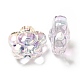 Placage uv perles acryliques transparentes irisées arc-en-ciel X-OACR-C007-11-3