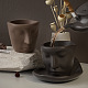 Moldes de silicona para taza y tapete de taza con rostro humano de arte abstracto DIY-E072-03-8