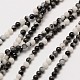 Pierres précieuses perles naturelle zèbre blanc et noir rondes de jaspe brins G-A130-2mm-D01-1