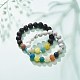 2Pcs 2 Style Natural Weathered Agate(Dyed) & Lava Rock & Synthetic Howlite Round Beaded Stretch Bracelets Set BJEW-JB08399-2