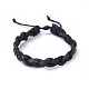 Bracelets ajustables en cuir de vachette tressé BJEW-JB04436-01-1
