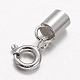 925 cierre de anilla de plata de primera ley con baño de rodio STER-P005-11-2