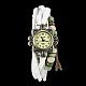 女性はブレスレットの腕時計を包みます  クォーツ時計  模造革と合金ガラス  エッフェル塔  ホワイト  アンティークブロンズ  200mm WACH-BB17387-1-2