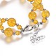 Natural Citrine Beads Multi-strand Bracelets BJEW-JB04193-01-3