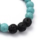 Natural & Synthetic Gemstone Beaded Stretch Bracelets BJEW-JB05414-3