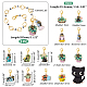 NBEADS 1 Pcs Black Cat Knitting Row Counter Chains and 13 Pcs Stitch Markers HJEW-AB00509-2