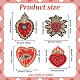 4 pièces 4 style coeur thème tissu de broderie informatisé coudre sur des appliques PATC-FG0001-42-2