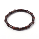 Bracelets extensibles en bois de santal naturel et perles de bois BJEW-JB04015-01-1