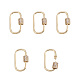 Brass Micro Pave Clear Cubic Zirconia Screw Carabiner Lock Charms ZIRC-E164-11G-1