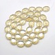 Facettierten galvanisieren Kristallglas Oval Perlen Stränge EGLA-F059B-01-2