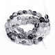 Chapelets de perles en quartz rutile noir naturel G-Q952-10-6x8-2