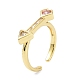 Heart Arrow Real 18K Gold Plated Cuff Rings for Girl Women Gift ZIRC-C021-04G-3