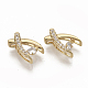 Brass Micro Pave Clear Cubic Zirconia Charms ZIRC-T011-19G-NF-2
