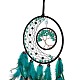 Iron Woven Web/Net with Feather Pendant Decorations AJEW-B017-23-3