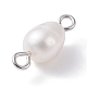 Connettori di collegamento di perle di perle d'acqua dolce coltivate naturali PALLOY-JF01152-3
