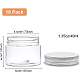 BENECREAT 18 Pack 40ml Clear PET Plastic Storage Containers Jars with Aluminum Screw Caps for Travel Cosmetics Body Care CON-BC0006-11-2