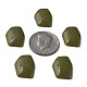 オペークアクリルカボション  不規則な六角形  ダークオリーブグリーン  25.5x19.5x5.5mm  約253個/500g MACR-S373-143-A11-5