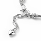 Alloy Heart and Skeleton Charm European Bracelet with Snake Chains BJEW-JB08047-02-5
