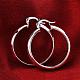 Women Big Earrings Silver Plated Brass Hoop Earrings EJEW-BB08259-4