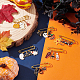 BENECREAT 1Set Halloween Pumpkin & House & Skull & Bat Alloy Enamel Charms Safety Pin Brooch JEWB-BC0001-05-4