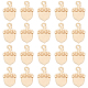 BENECREAT 20pcs Real 18K Gold Plated Pine Cone Charms Brass Pendant Charms Flat Round Jewelry Findings for Bracelets Necklace KK-BC0010-12-1