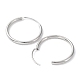 Rhodium Plated 925 Sterling Silver Huggie Hoop Earrings EJEW-K258-02C-P-2