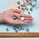 20個2色シリコンビーズ  DIYの看護ネックレス用  チーターのための咀嚼ペンダント  ラウンド  ホワイト  10個/スタイル SIL-TA0001-07A-4