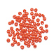TOHO日本のフリンジシードビーズ  不透明なガラスの丸い穴のロカールシードビーズ  レッドオレンジ  5x4.5mm  穴：1.5mm  約111個/10g X-SEED-R039-02-MA50-2