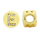 Brass Micro Pave Clear Cubic Zirconia Beads KK-T030-LA843-EX3-1