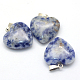 Pendentifs de jaspe coeur tache bleue naturelle X-G-Q438-10-2