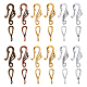 CHGCRAFT 120sets 6 Styles Mixed Color Tibetan Style Alloy S Hook Clasps Hook and Eye Clasps for Bracelet Necklace Jewelry Making TIBE-CA0001-03-1