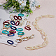Superfindings 200 pz acrilico anelli di collegamento catena 6 colori aperto anello di collegamento rapido connettori in plastica imitazione della pietra preziosa collegamento ovale chians per la collana decorazione del telefono creazione di gioielli fai da te OACR-FH0001-045-3
