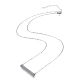 304 Stainless Steel Rectangle Pendant Necklaces STAS-I166-35P-3