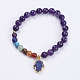 Natural & Synthetic Gemstone Beaded Stretch Charm Bracelets G-I197-06A-1
