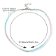 Bling-Glas-Halskette mit runden Perlen für Damen NJEW-PH01490-03-4