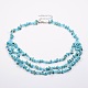 Synthetic Turquoise and Glass Seed Beads Tiered Necklaces X-NJEW-K100-05E-1