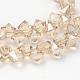 Pearl Luster Plated Diamond Shape Transparent Glass Bead Strands EGLA-J101-PL03-1