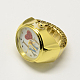 Relojes de cuarzo anillo elástico de hierro RJEW-R119-12-3