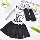 GORGECRAFT 8PCS Large Tassel Key Colorful Handmade Silky Floss Tiny Craft Tassels with Transparent Cube Beads for DIY Craft Accessory Home Decoration(Black) AJEW-GF0004-66D-5