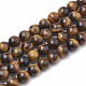 Chapelets de perles d'œil de tigre naturel G-S333-10mm-001-1
