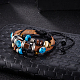 Verstellbar lässig unisex Leder mehradrige Armbänder BJEW-BB15572-A-2