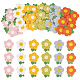 60pcs 6 couleurs appliques de fleurs au crochet DIY-FG0004-49-1