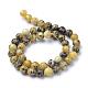 Natural Yellow Turquoise(Jasper) Beads Strands G-R345-8mm-44-2