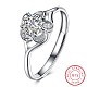 Adjustable 925 Sterling Silver Cubic Zirconia Finger Rings RJEW-BB20770-6-1