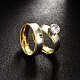 Moda 316 anillos de pareja de circonio cúbico de acero de titanio para mujer RJEW-BB07018-6A-3