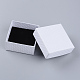 厚紙のジュエリーセットボックス  内部のスポンジ  正方形  ホワイト  7.3x7.3x3.5cm CBOX-Q035-27A-2