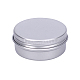 20ml丸型アルミ缶  アルミジャー  化粧品の貯蔵容器  ろうそく  キャンディー  ねじ蓋付き  プラチナ  3.9x2cm  容量：20ml（0.67液量オンス） X-CON-L009-B02-1
