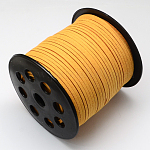 Cordón de gamuza sintética ecológico, encaje de imitación de gamuza, naranja, 3.0x1.4mm, alrededor de 98.42 yarda (90 m) / rollo